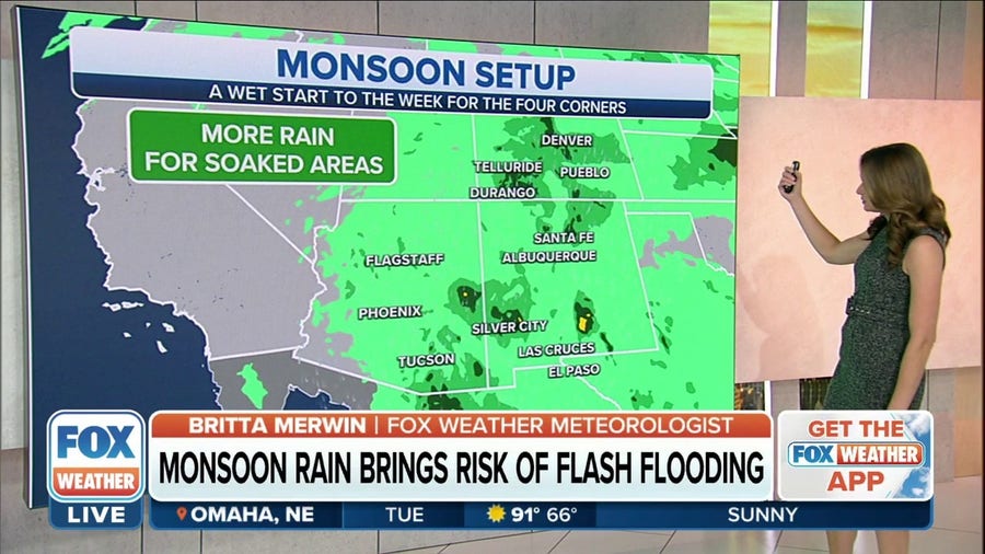 Monsoon storms to keep flood risk across the Southwest
