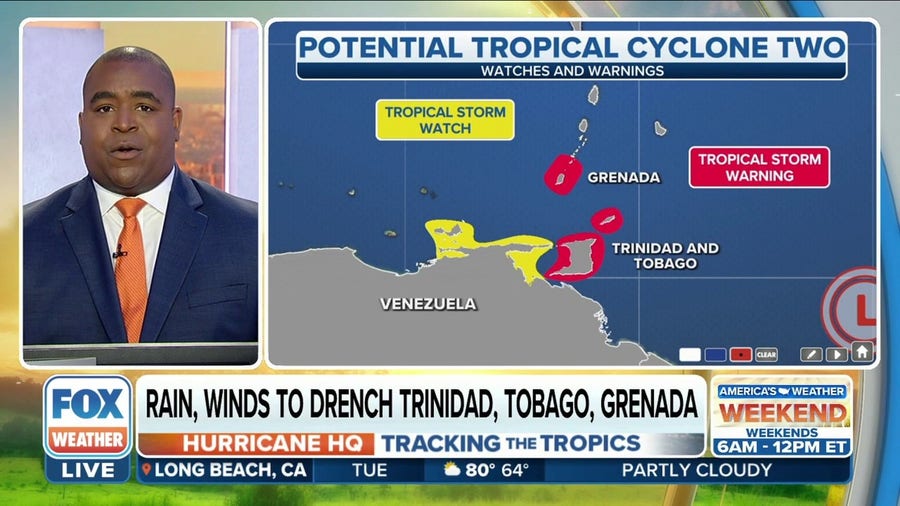Tropical Storm Warnings issued for Trinidad and Tobago, Grenada