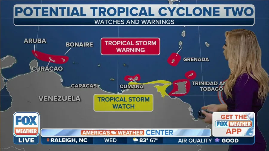 Tropical Storm Warnings now in effect for Aruba, Bonaire and Curacao