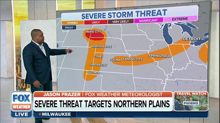 Severe storm threat targets parts of the Northern Plains