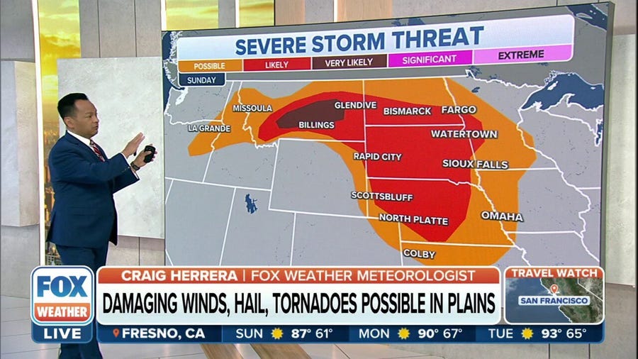 Damaging wind, hail, tornadoes possible in the Plains