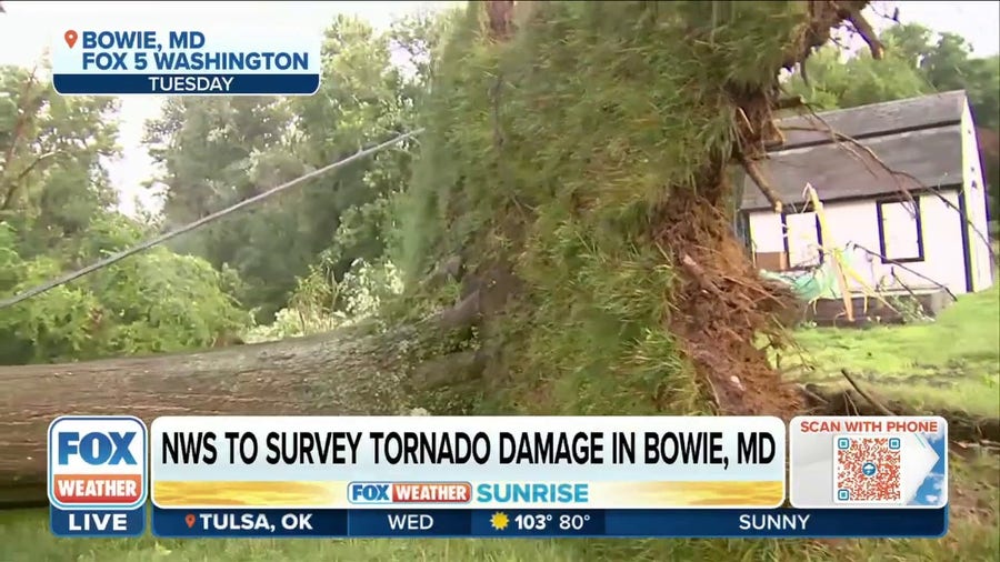 NWS to survey suspected tornado damage in Bowie, MD on Wednesday