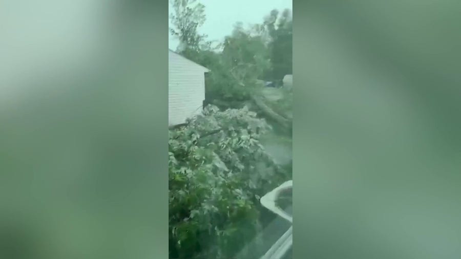 Storm damage in Goshen, Ohio after tornado touches down