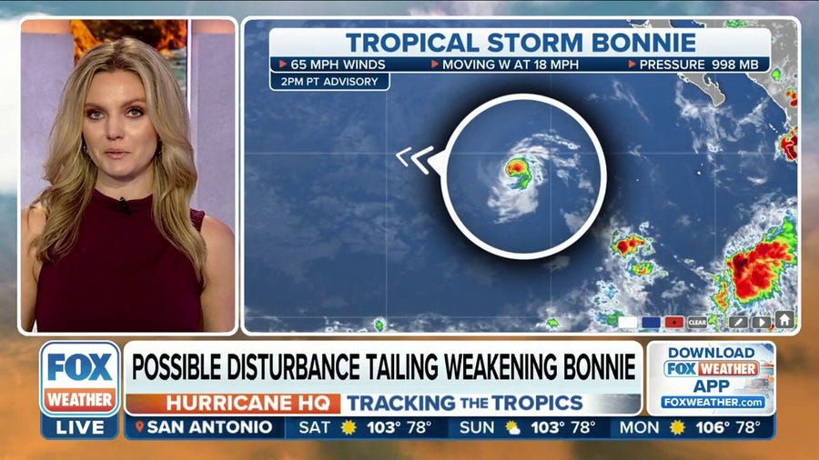 Bonnie downgraded to a tropical storm