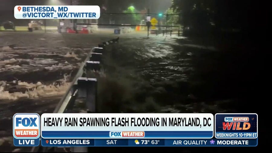 Heavy rain creates flash flooding in Maryland, DC