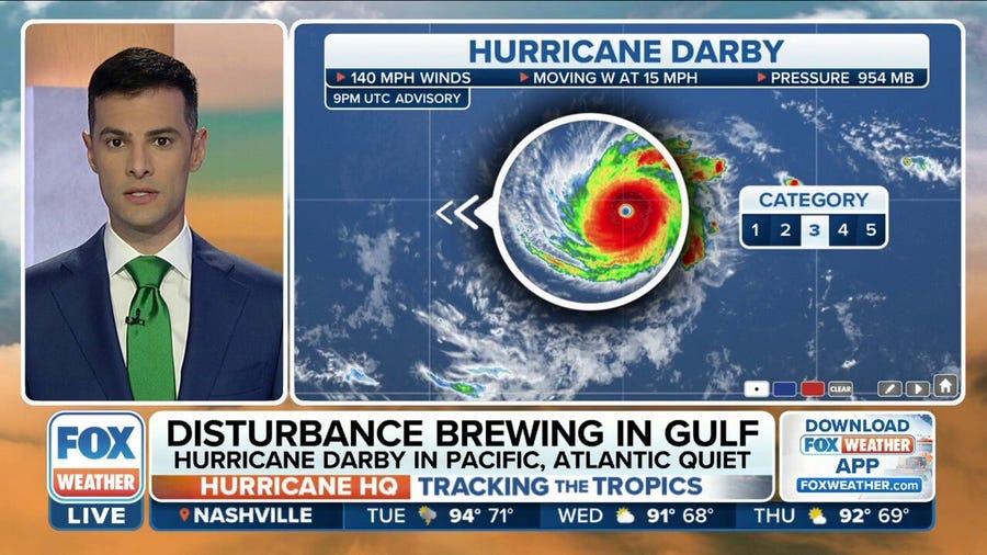 Hurricane Darby intensifies into a Category 4 hurricane