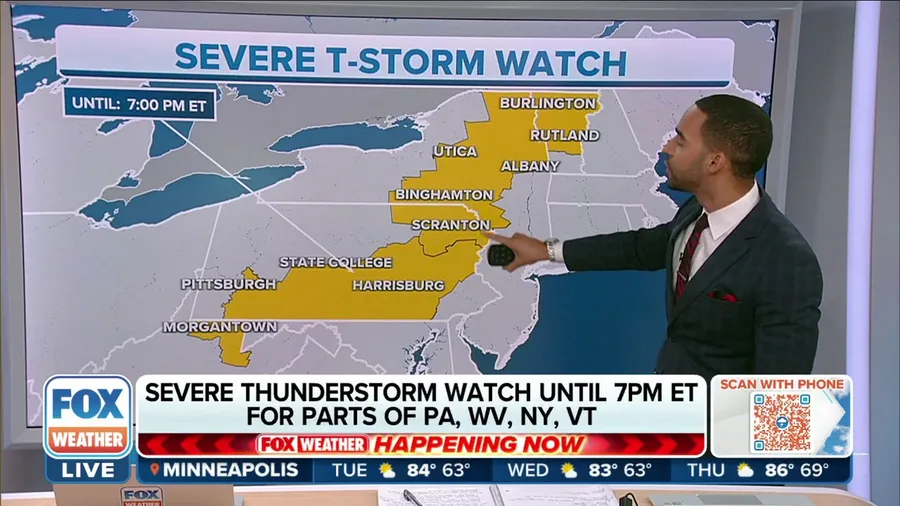 Severe Thunderstorm Watch expanded in parts of the Northeast