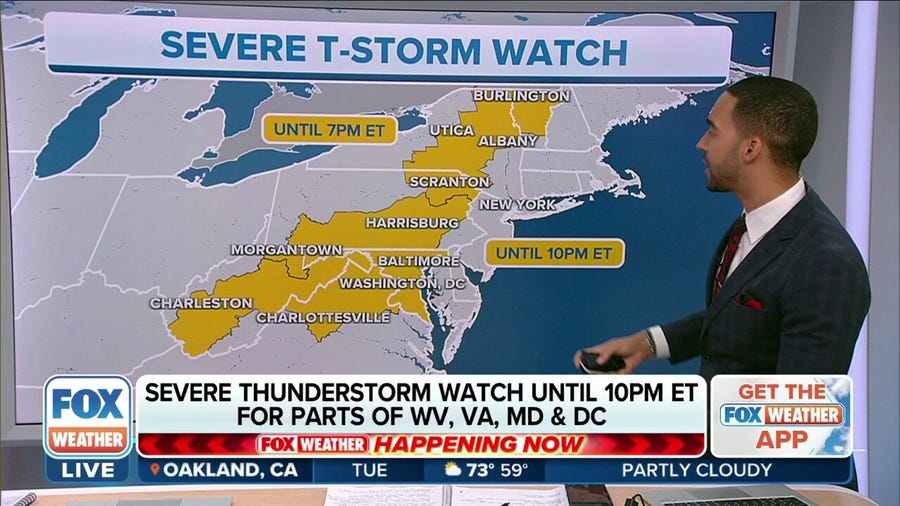 Baltimore and Washington, DC included in latest Severe Thunderstorm Watch