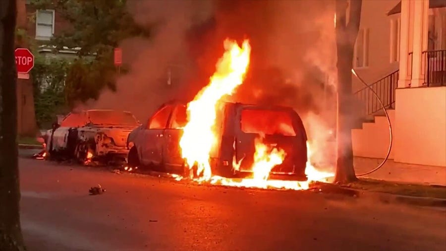 Power lines spark vehicle fires in DC