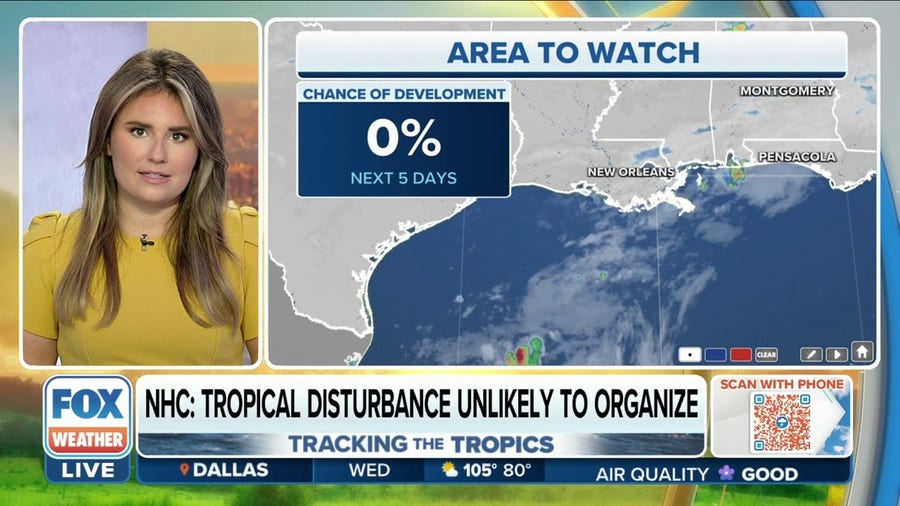 NHC: Tropical disturbance in Gulf of Mexico has 0% chance of development