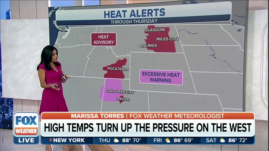 Heat alerts in West through Thursday