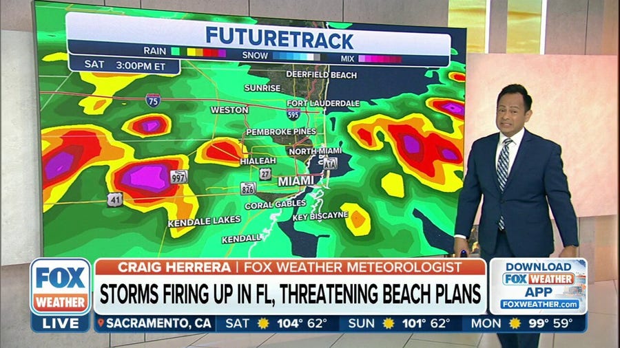 Storm firing up in Florida threaten Saturday beach plans