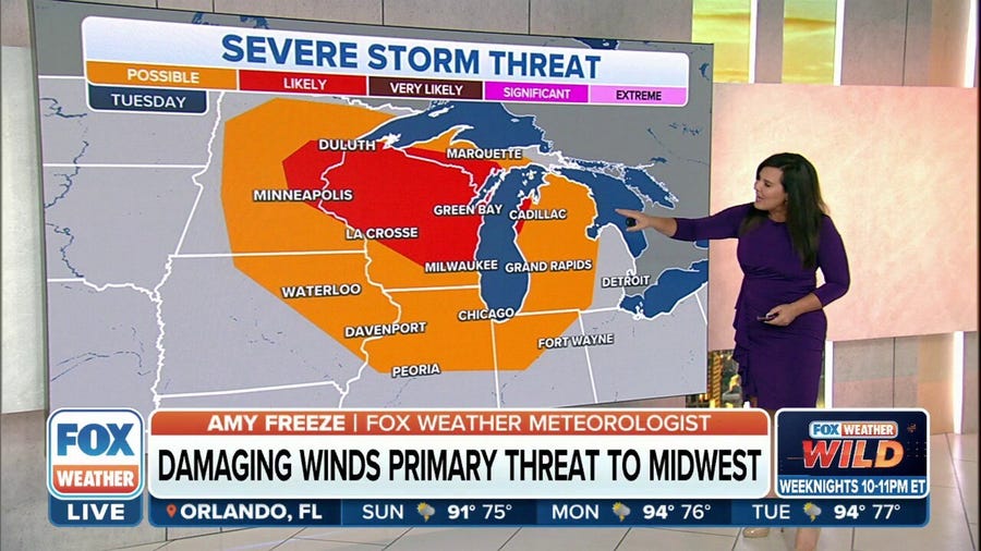 Upper Midwest, Great Lakes brace for severe thunderstorms early this week