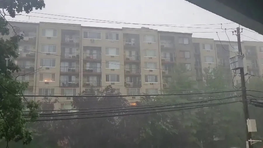 Lightning, rain in New Rochelle, NY