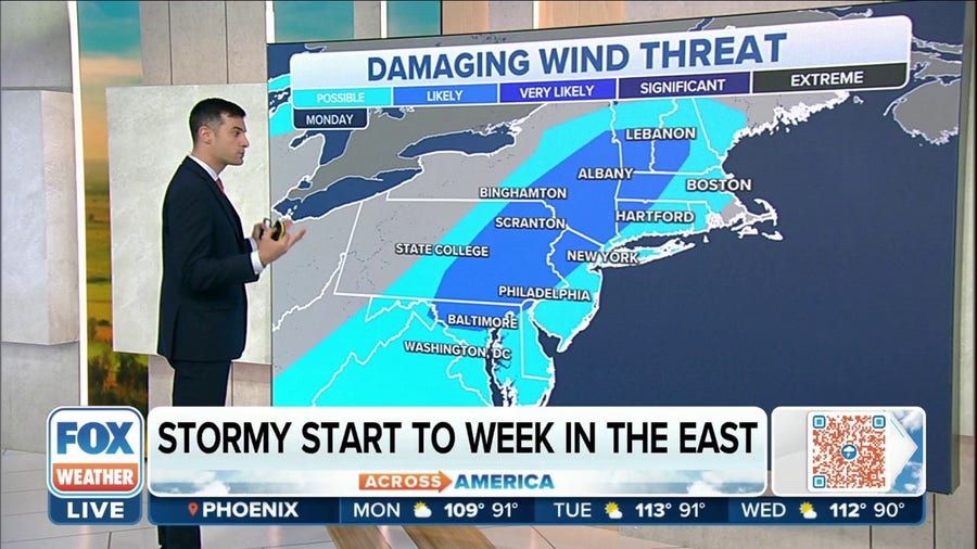 Storms bring damaging wind and tornado threat to Northeast