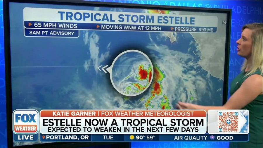 Tropical Storm Estelle expected to continue to weaken