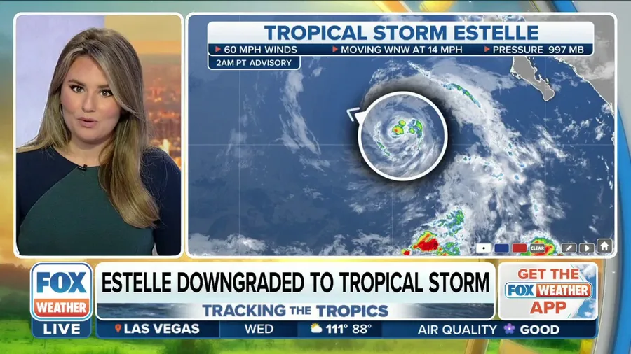 Tropical Storm Estelle weakening in Eastern Pacific