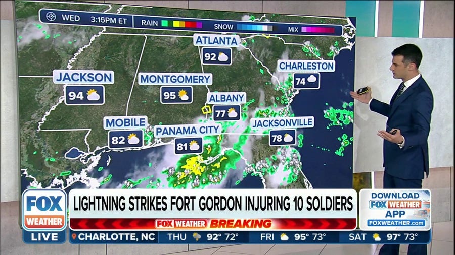 Lightning strikes Fort Gordon, injuring 10 soldiers