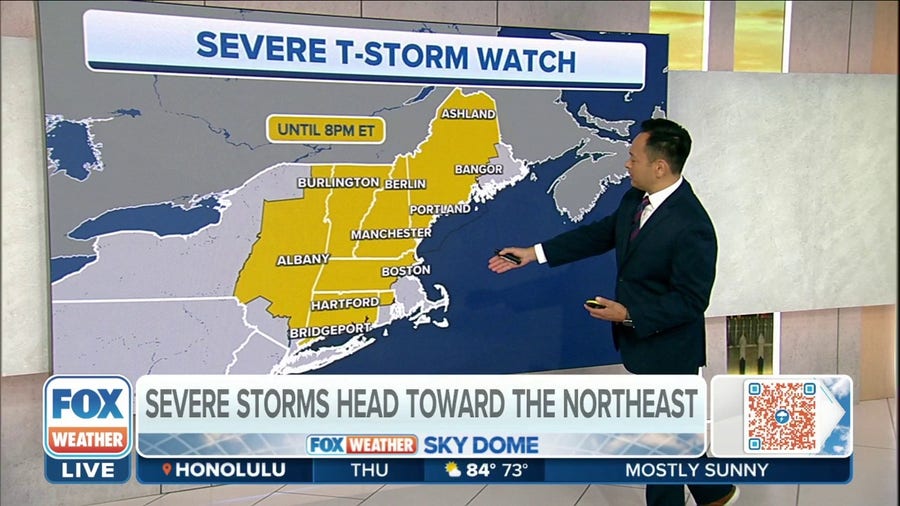 Severe Thunderstorm Watch issued for a large part of New England, Northeast