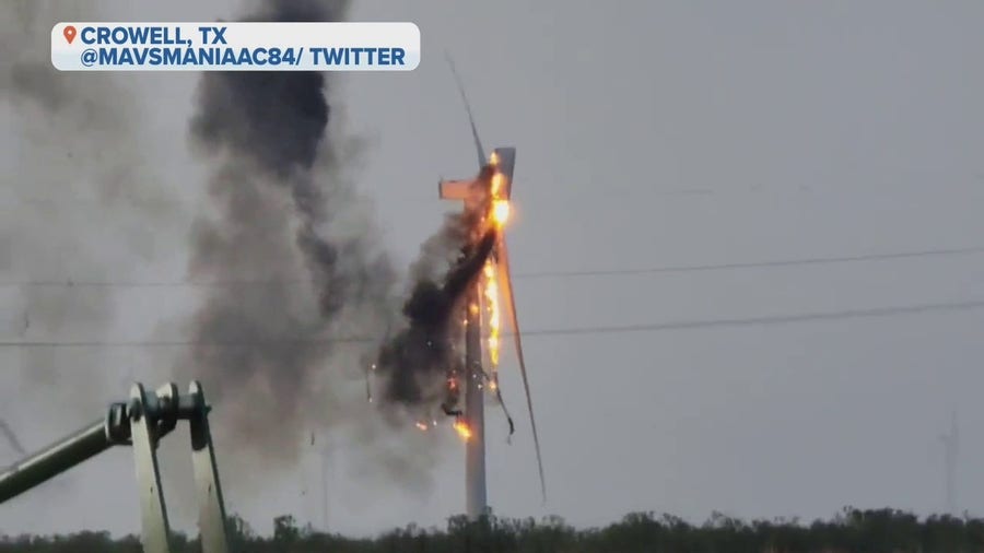 Texas wind turbine fire