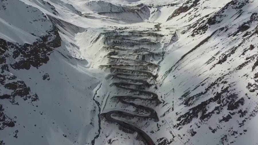 Feet of snow blocks travel in South America