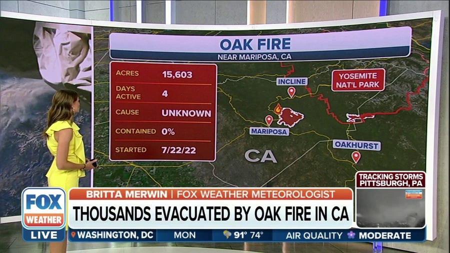 Thousands forced to evacuate as California's Oak Fire continues to spread