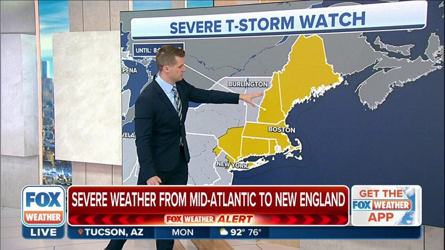 Severe Thunderstorm Watch issued for parts of New York, New England