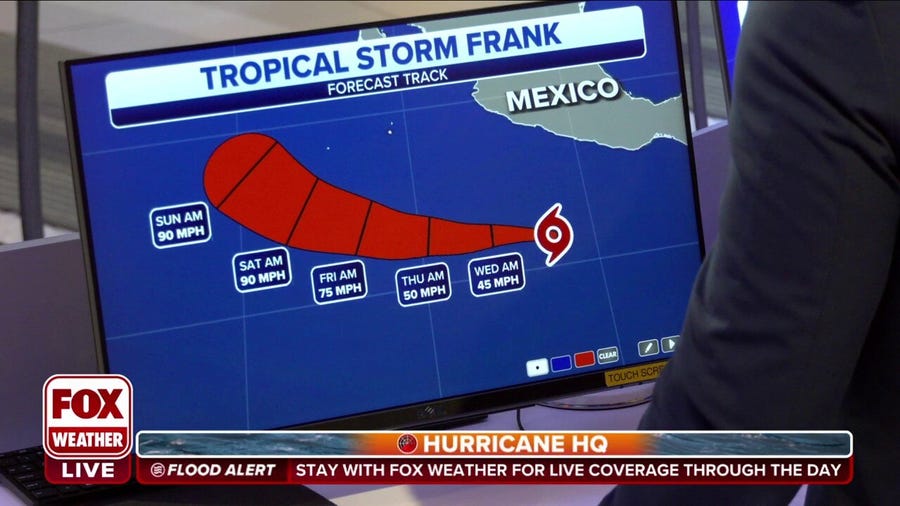 Tropical Storm Frank develops in the Eastern Pacific