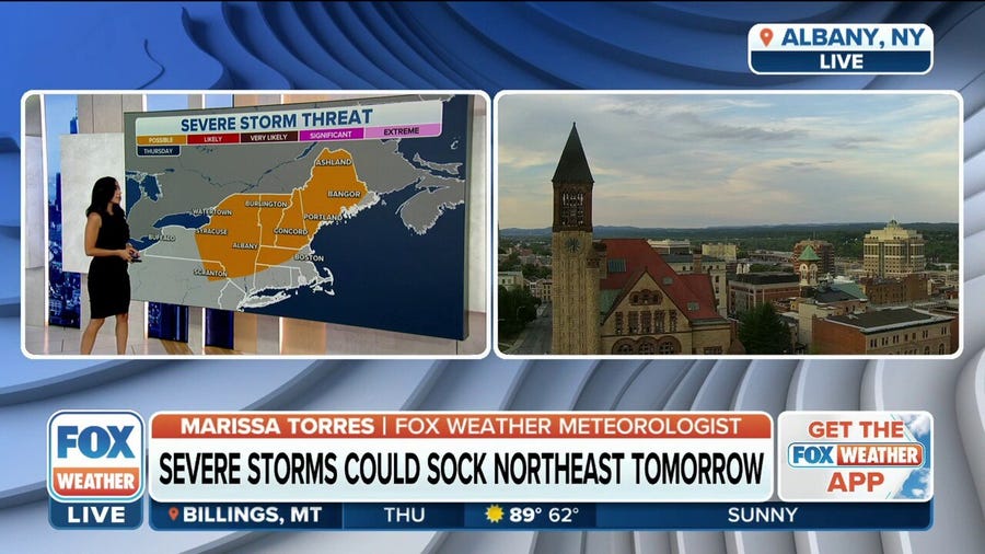 Severe storms possible in New York, New England Thursday