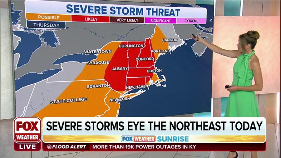 Severe storms target the Northeast on Thursday