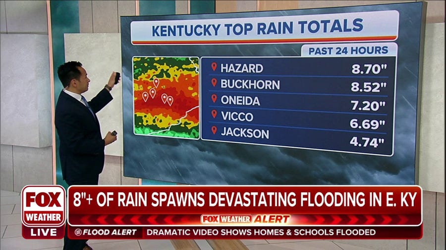 More than 8 inches of rain spawning devastating flooding in eastern Kentucky