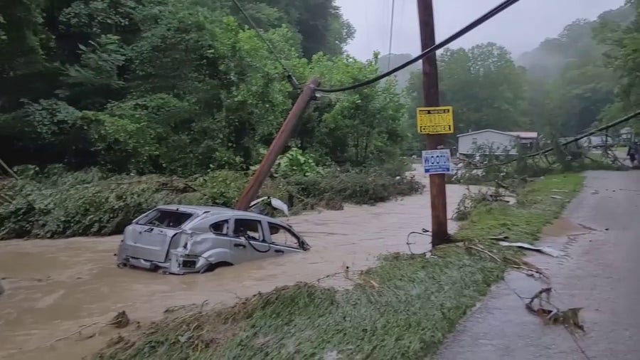 Watch: Flooding causes widespread destruction in Hazard, Kentucky