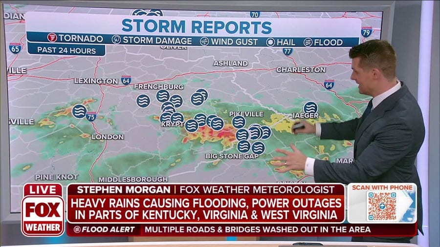 Heavy rain causing flooding, power outages in parts of Virginia