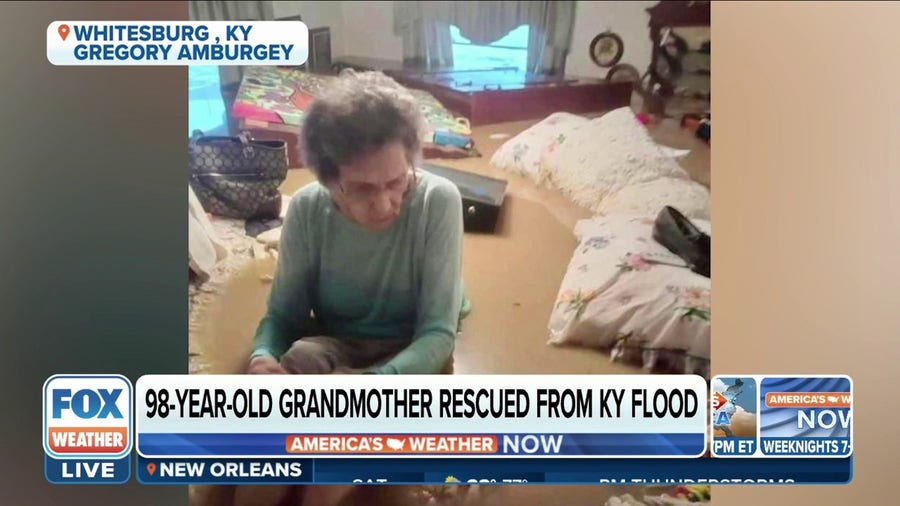 Elderly woman saved from flooding after photo goes viral