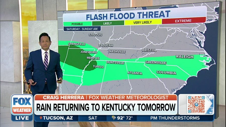 Rain returns to Kentucky on Sunday