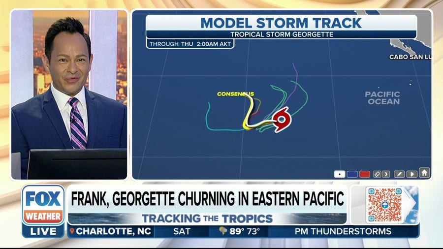 Tropical Storm Frank, Georgette churning in Eastern Pacific