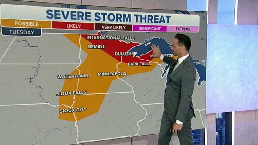 Severe storms target upper Midwest Tuesday