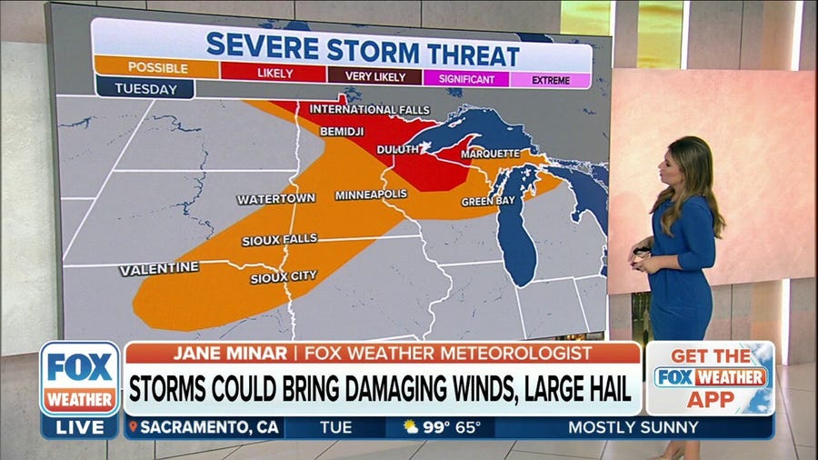 Severe storms could bring damaging winds, large hail to upper Midwest