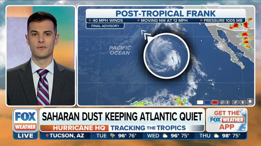 Frank weakens to post-tropical cyclone