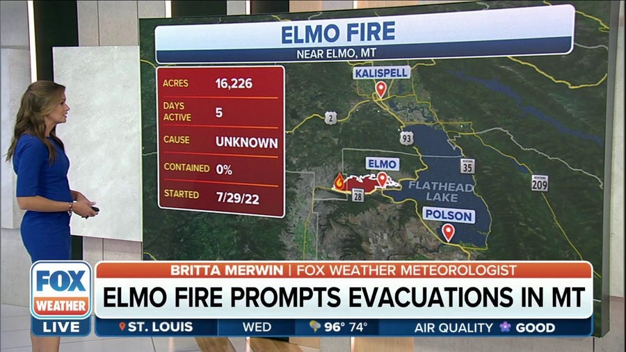 Elmo Fire prompts evacuations in Montana as it burns over 16,000 acres