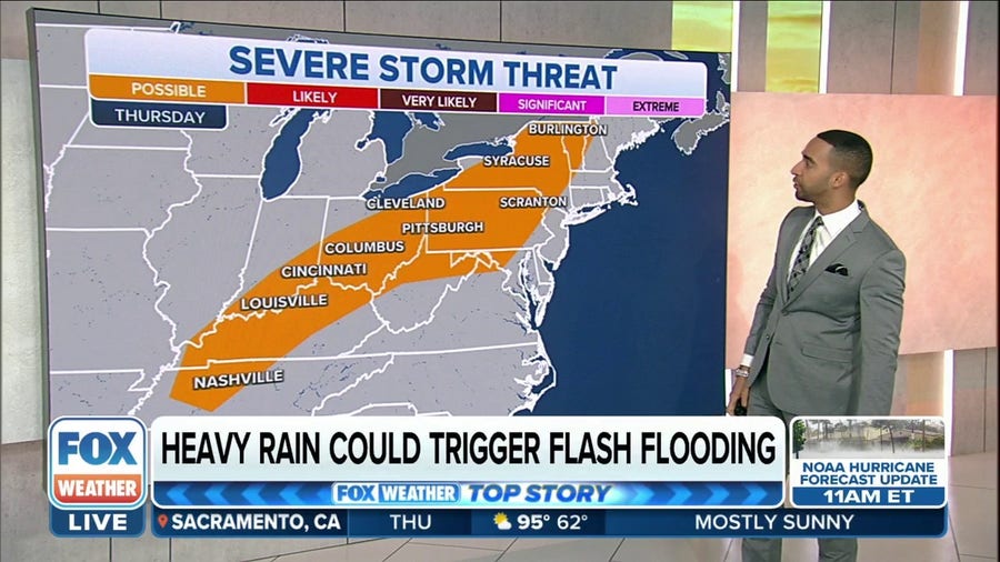 Cold front triggers severe storm, flash flood threats in Midwest, Northeast