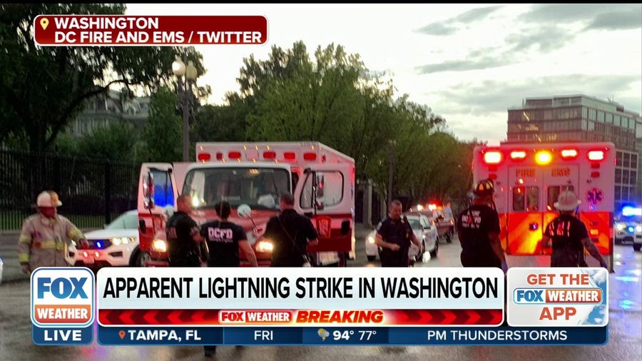 Four in critical condition after lightning strikes near White House