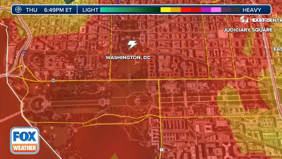 Radar animation of a lightning strike near the White House
