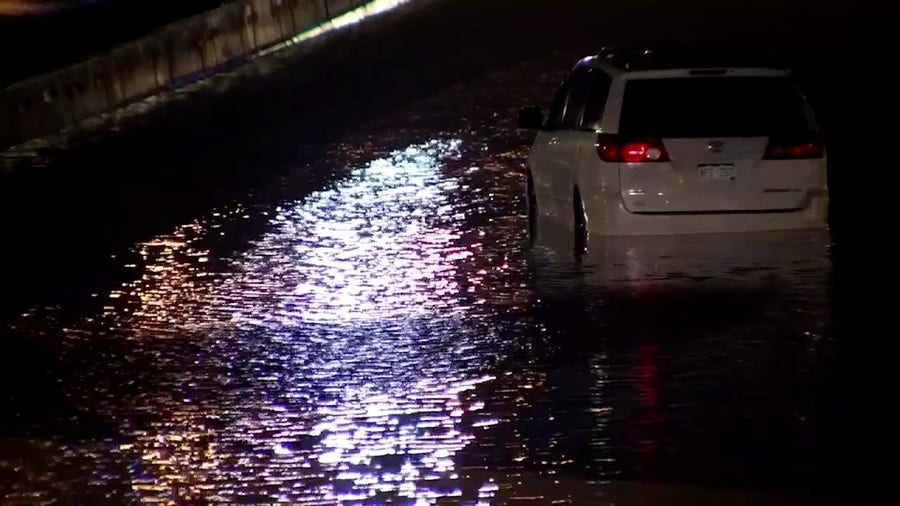 I-70 floods in Denver during monsoonal storms
