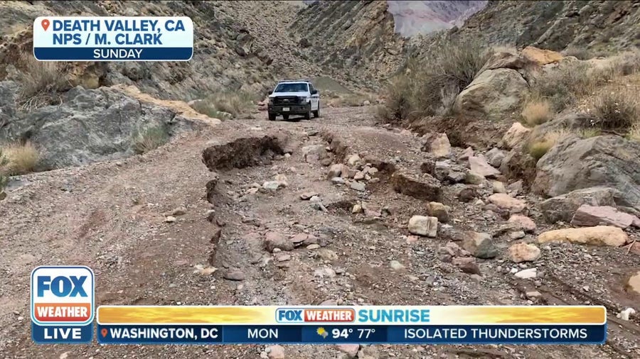 Flash flooding closes all roads in Death Valley National Park