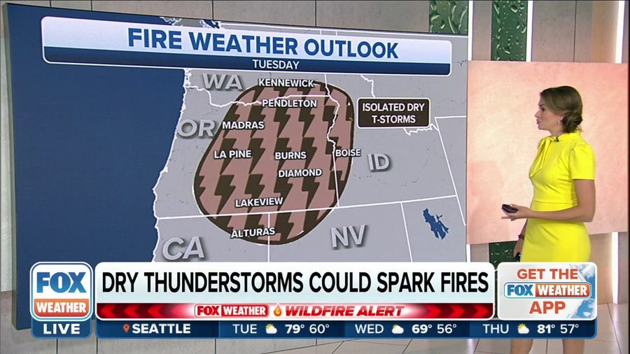 Isolated dry thunderstorms could spark more wildfires in Pacific Northwest