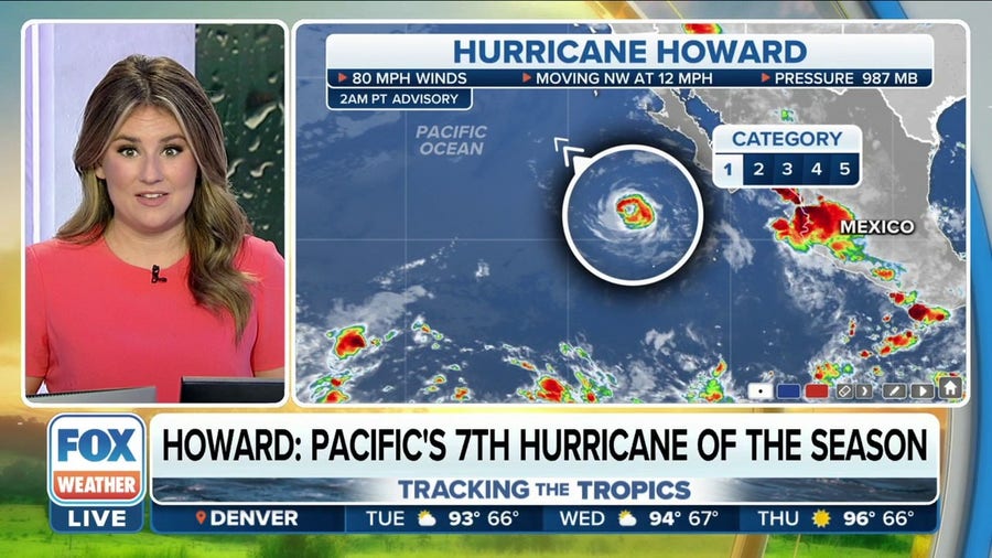 Hurricane Howard churning in Pacific with 80 mph winds