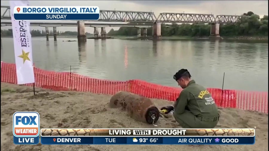 Drought reveals WWII bomb in Italy river