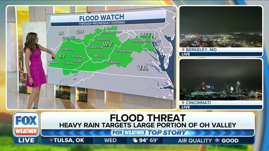Flood threat persists in the weary Ohio Valley and mid-Atlantic