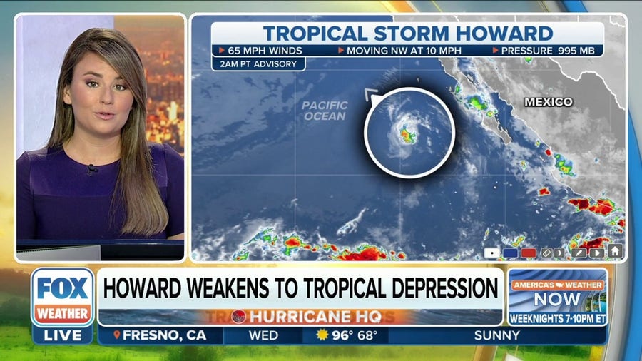 Tropical Storm Howard quickly weakening in Eastern Pacific